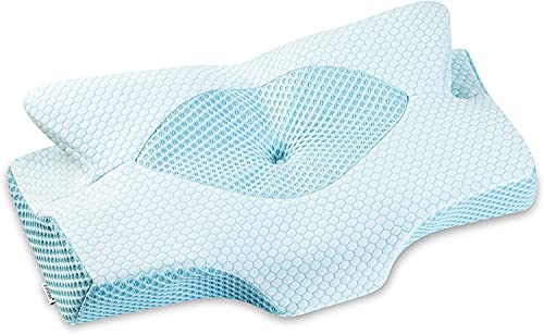 Memory Foam Cervical Pillow, Househerb Multifunctional Ergonomic Contour  Pillows, Orthopedic Pillow for Neck and Shoulder Pain Relief, Washable  Pillowcase, for Side Back Stomach Sleepers (Blue)